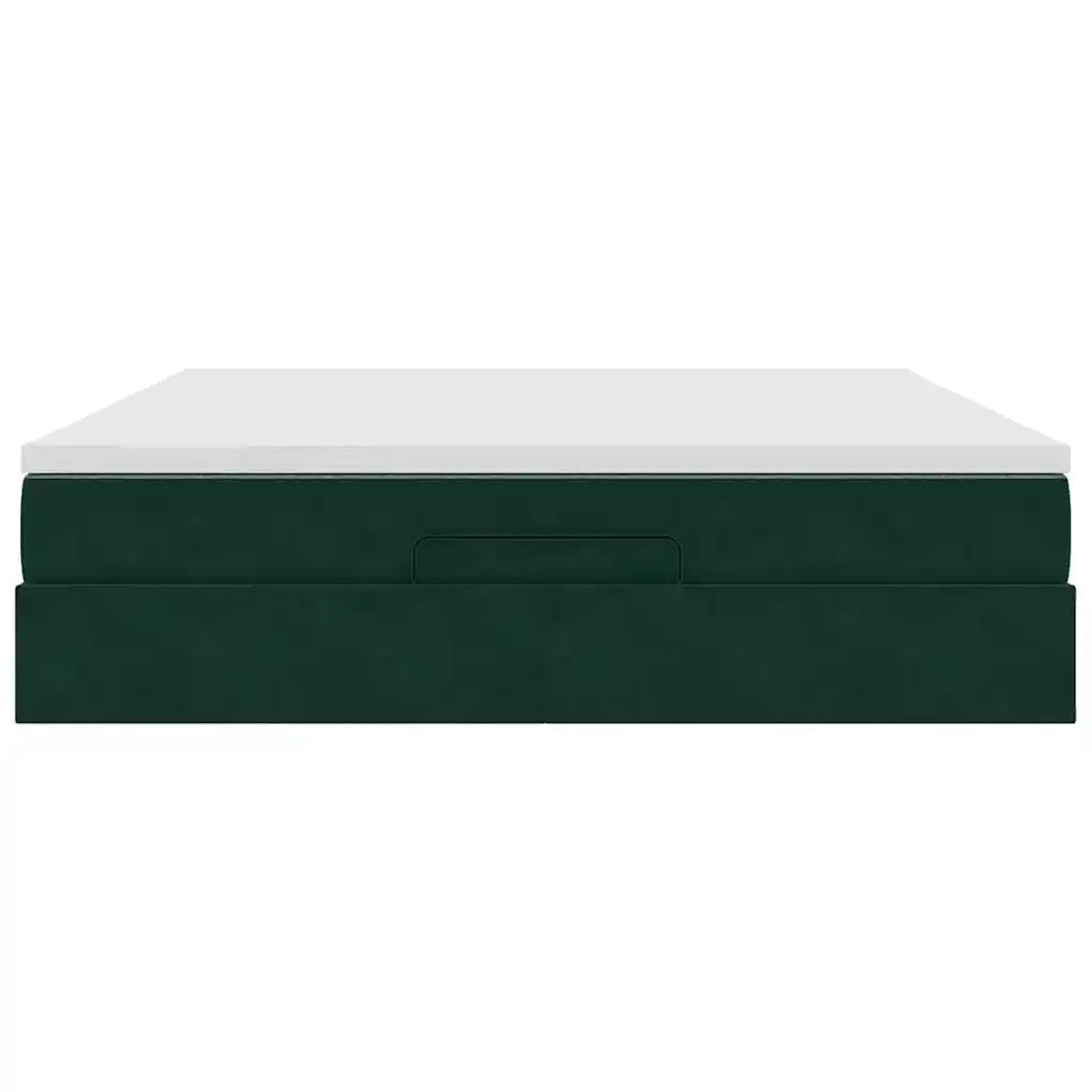 Struttura Letto Pouf con Materasso 160x200 cm in Velluto