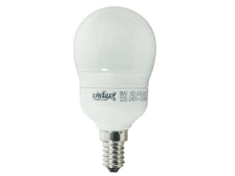 LAMPADA ELETTRONICA A SFERA OPALE E14  9w  E14   2700  °K calda    SYNTESY