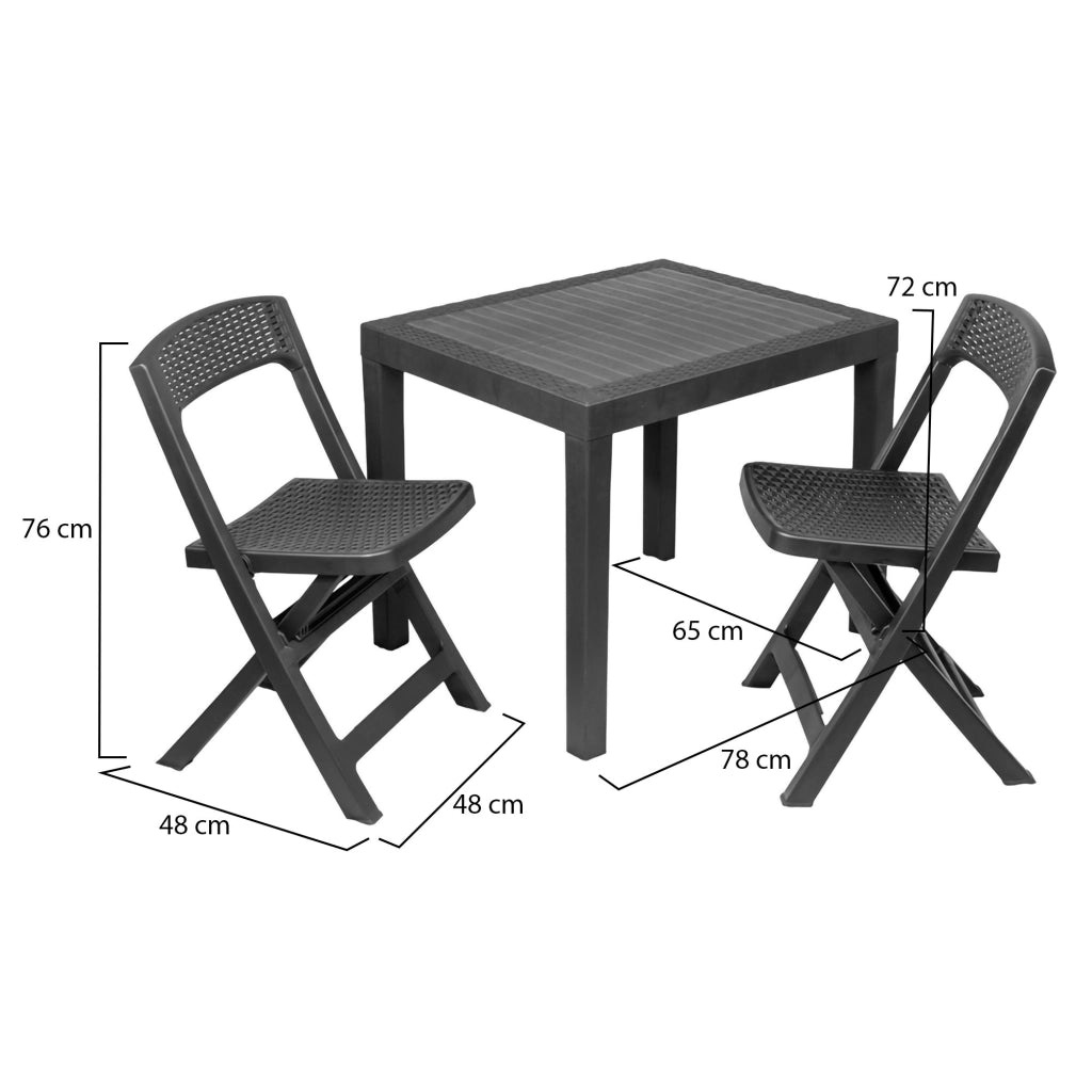 Salottino Outdoor Corinth, set Salotto da Esterno 2 Posti Made in Italy, Nero Antracite