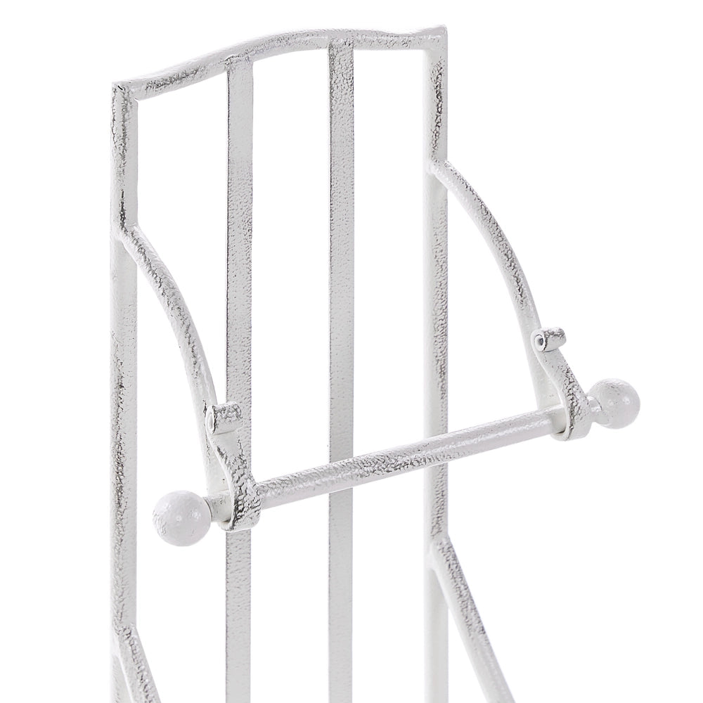 Porta rotoli di carta igienica in metallo 68 cm bianco in stile vintage retrò