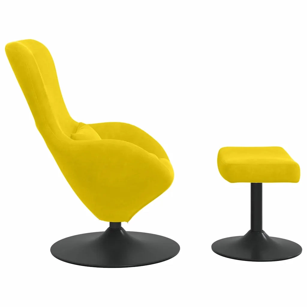 Sedia Egg con Pouf Giallo Velluto 42002751