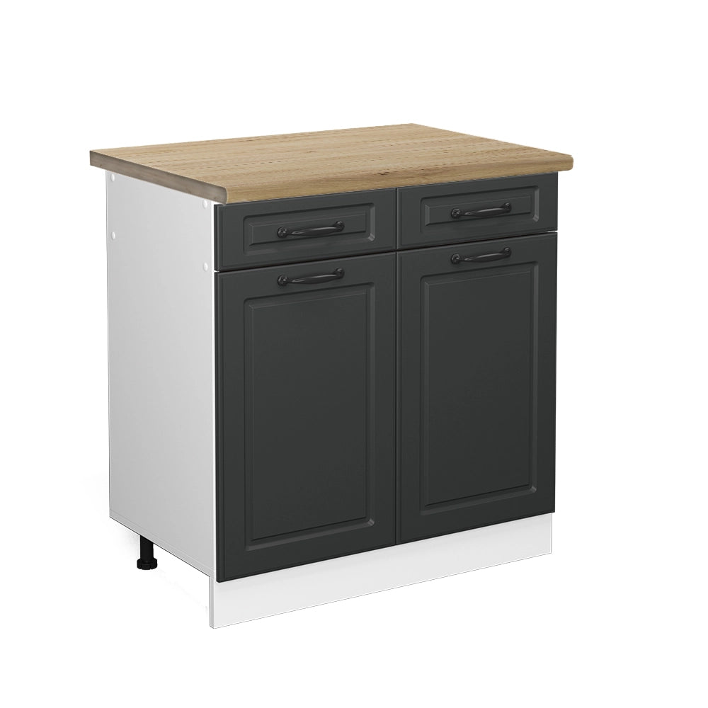 Vicco Mobiletto base per cucina Antracite casa di campagna 80 cm , PL Rovere