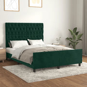 Giroletto senza Materasso Verde Scuro 140x200 cm in Velluto 3125943