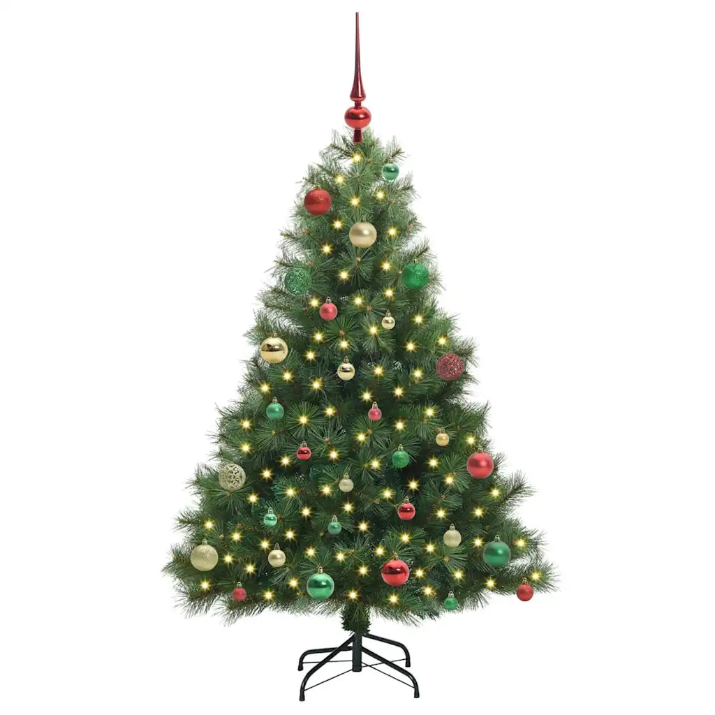 Albero di Natale | Decorazioni natalizie artificiale con 150 LED Verde 150 cm PE e PVC