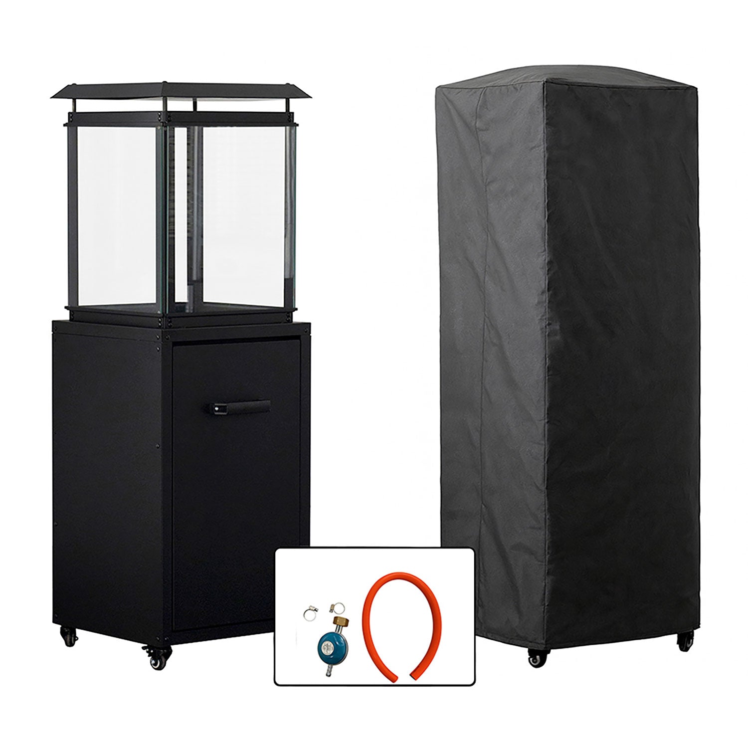 Stufa a Gas da Esterno Raven 8kW Riscaldatore a Propano con Copertura Nero