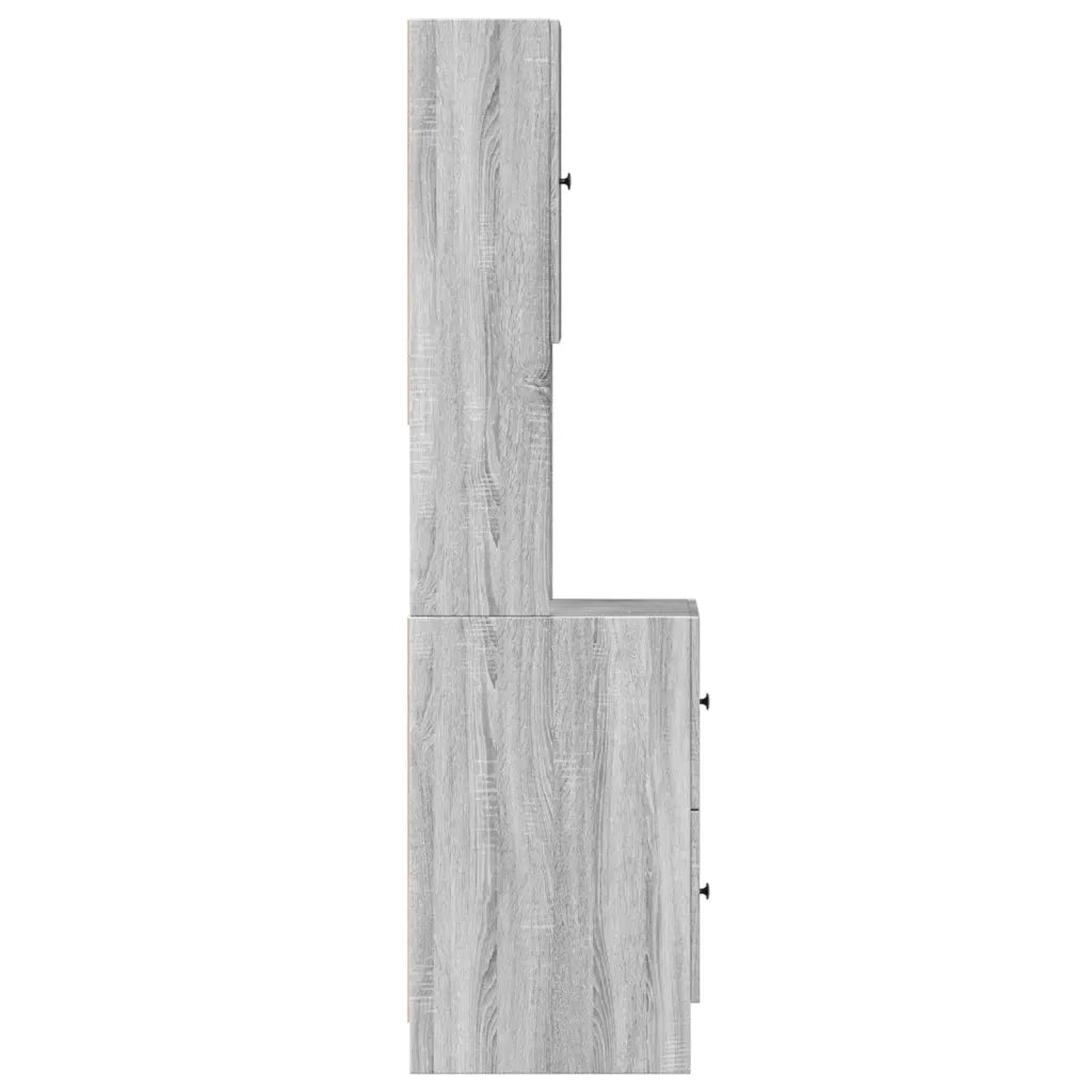Mobile da cucina moderno e pratico 35 x 50 x 180 cm ampio spazio contenitivo in legno composito grigio Sonoma 02_0049422