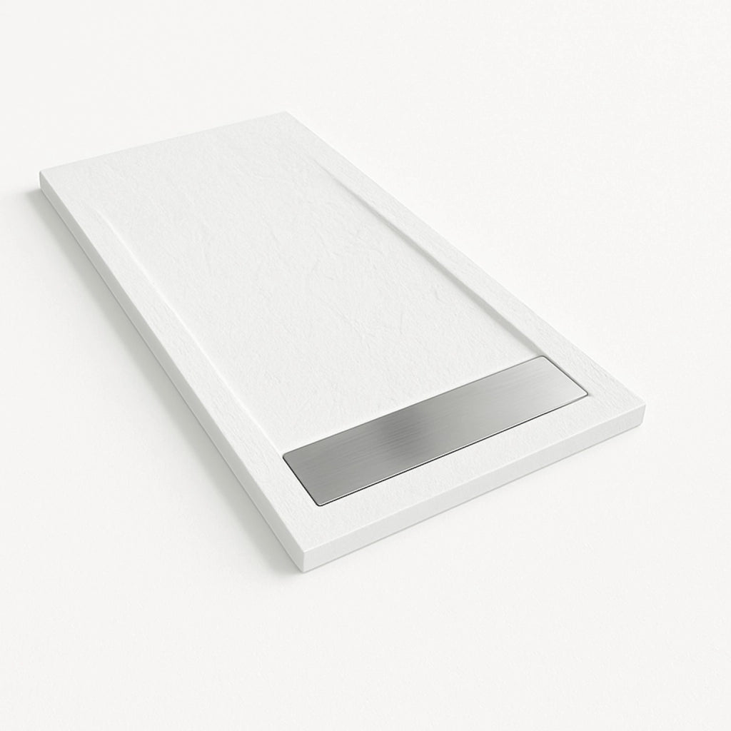 Piatto doccia Bidai con bordo 80X80 cm colore Bianco RAL 9003 griglia Acciaio inox