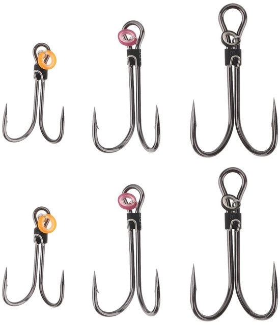 Accessori per pesca - Otre di pesca a doppia uncia - 6 pezzi - Supporto per amo - Resistente alla corrosione - Adatto per acque marine - Diverse misure 9,3/12,1/13,6 mm - Accessori per pesca
