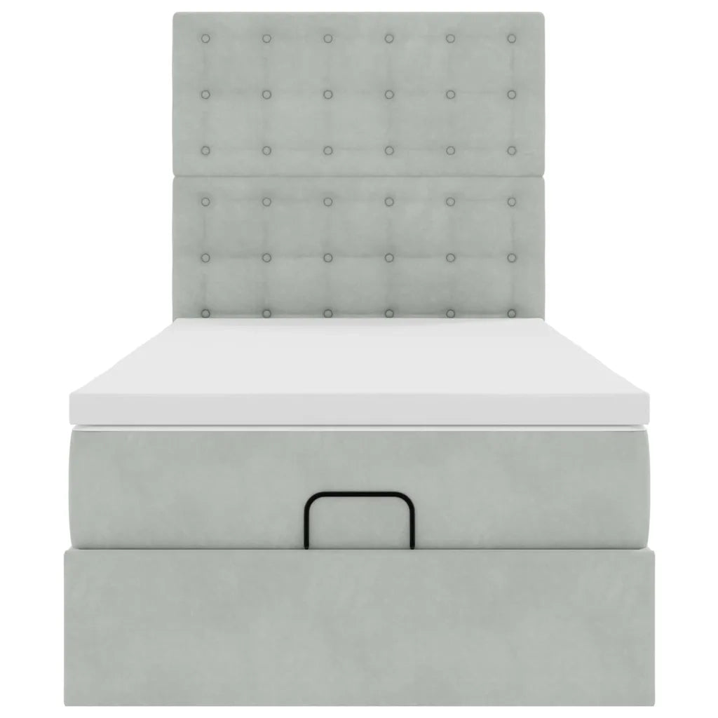 Struttura Letto Pouf con Materassi 90x190 cm in Velluto