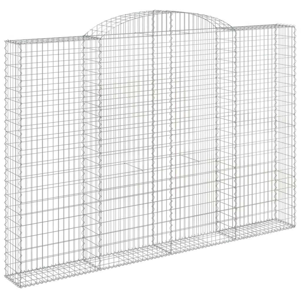 Set di 2 gabbioni recinzione a gabbia muro di contenimento ad arco 300 x 30 x 200/220 cm ferro zincato argento 02_0041368