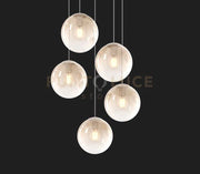 SOSP. CROMO 5 LUCI RETTANGOLARE VETRI PICCOLI AMBRA 1194CR-S5 RP-AM