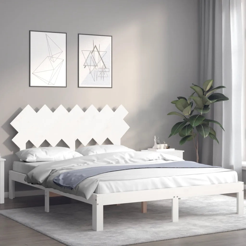 Giroletto senza Materasso-Struttura Letto Bianco 140x200 cm Legno Massello Pino 647131