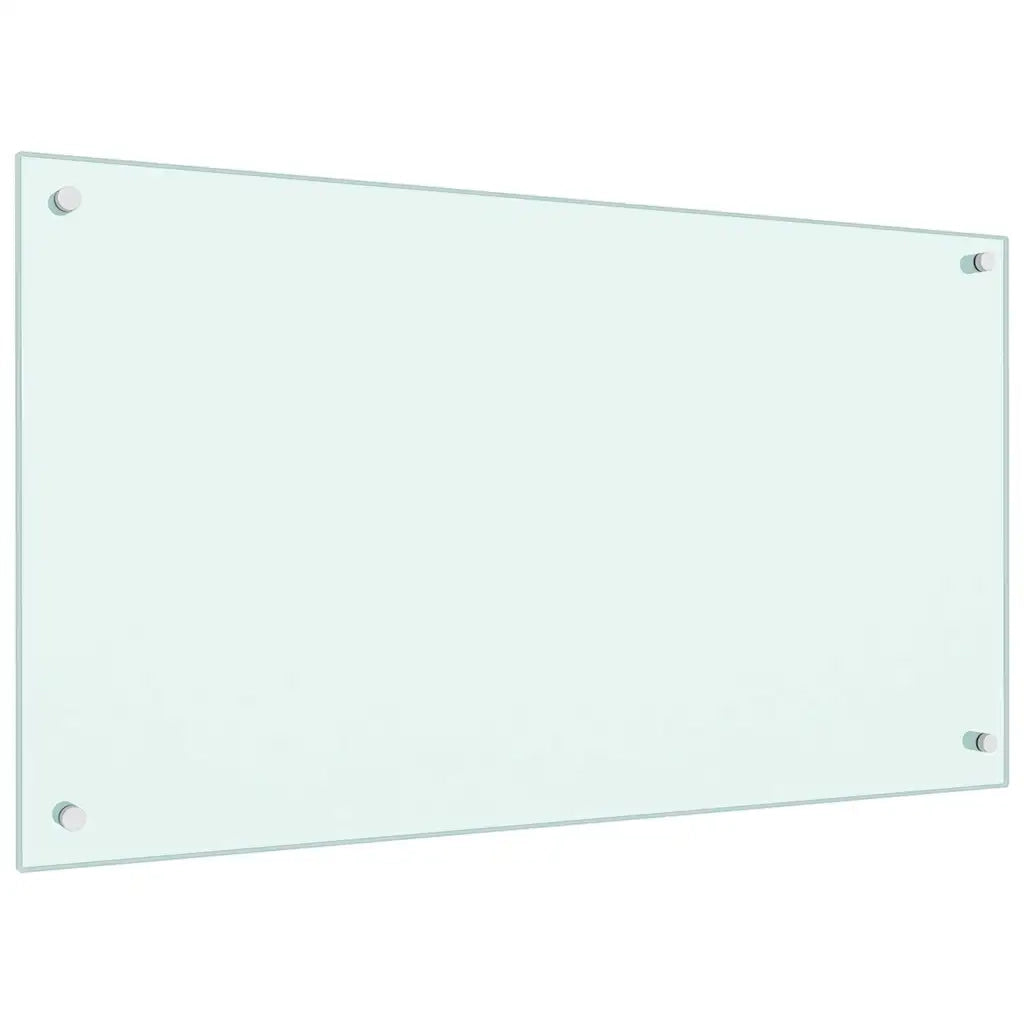 Paraschizzi da cucina con protezione antispruzzo 90 x 50 cm in vetro temperato bianco 02_0046323