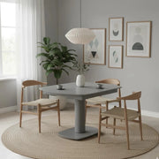 Tavolo da pranzo allungabile in vetro temperato grigio Oslo 120-180x90 cm fino a 8 posti | Duzzle