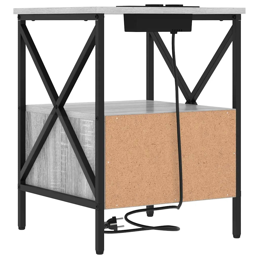 Comodino | Armadio da Notte | Mobiletto da notte con cassetto Grigio Sonoma 41,5 x 40,5 x 55 cm