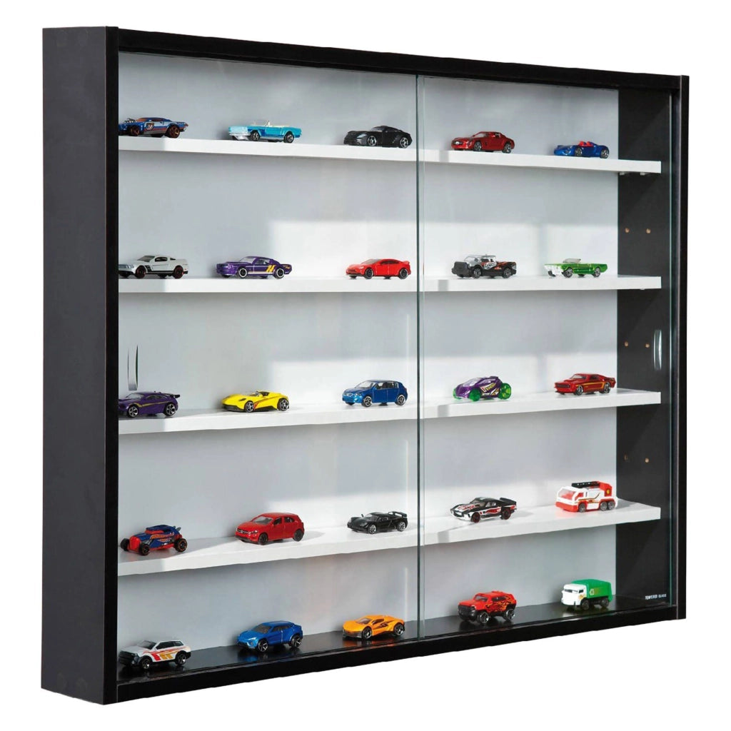 Mobile Espositore Cumiana, Vetrina 4 Ripiani, 10x80x60h cm Nero
