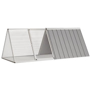 Gabbia per Conigli grigio 201,5x80,5x71 cm Acciaio Zincato