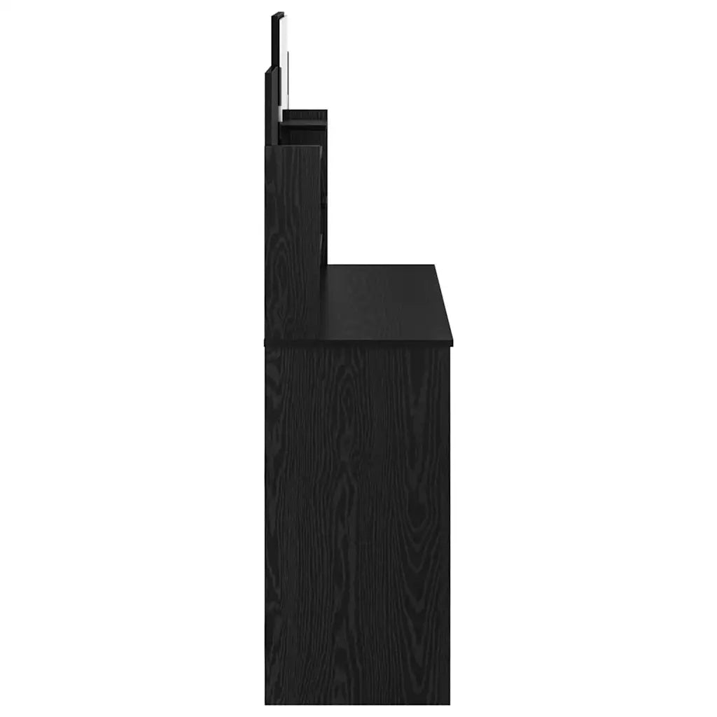 Toilette con Specchio con cassetto Rovere Nero 96 x 39 x 142 cm