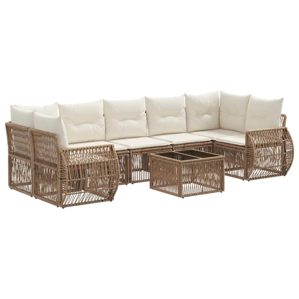 Set Divano da Giardino 8 pz Beige polyrattan 3435360