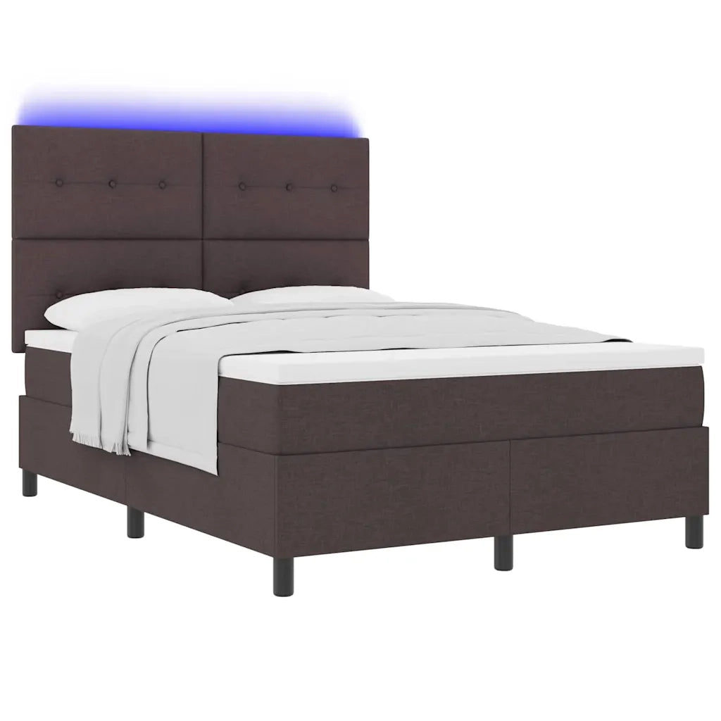 Letto a molle con materasso Marrone scuro 160 x 200 cm Tessuto 3342882