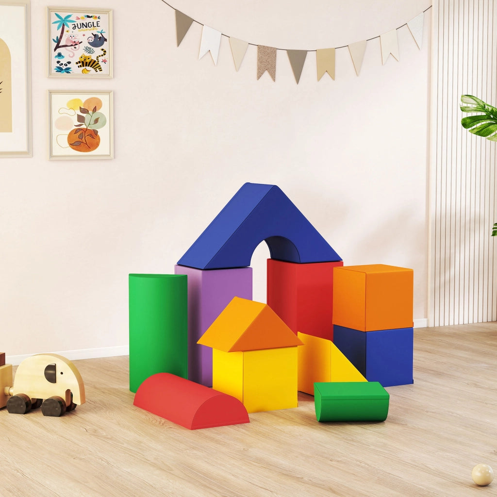 Set di Costruzioni Morbide per Bambini da 1-3 Anni con 11 Forme, in PU e EPE, Colori Vari