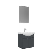 Set mobile lavabo con specchio (2 pezzi) "Purus 55" - 55 x 50 x 58 cm - Antracite opaco