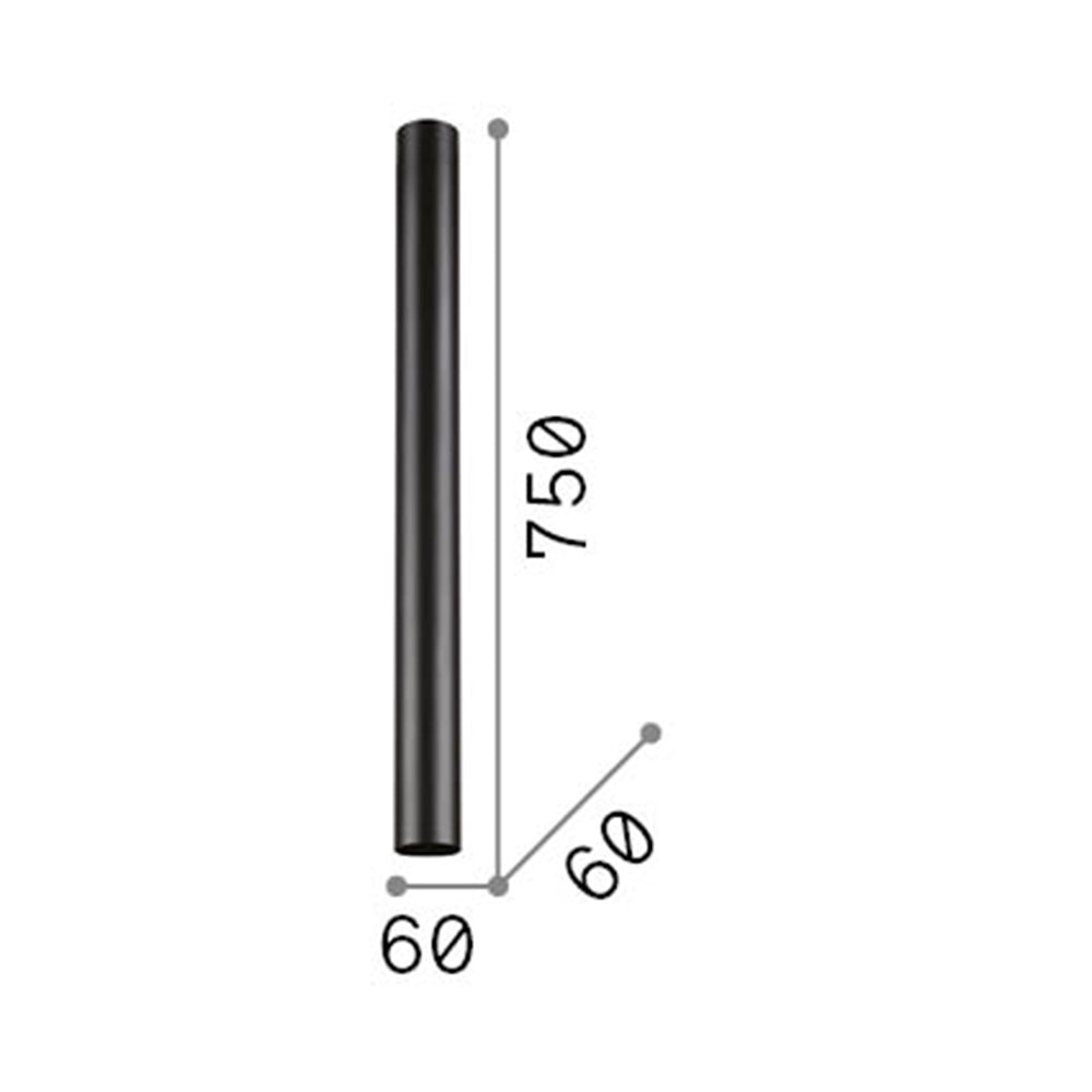 Plafoniera Moderna Look Metallo Bianco 1 Luce 7W 3000K Luce Calda H75Cm