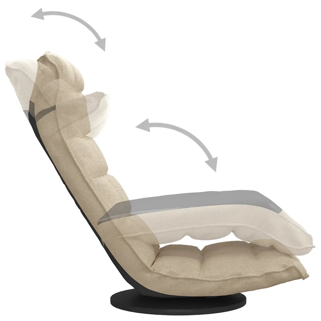 Sedia da Pavimento Girevole Crema in Tessuto CFW4706930