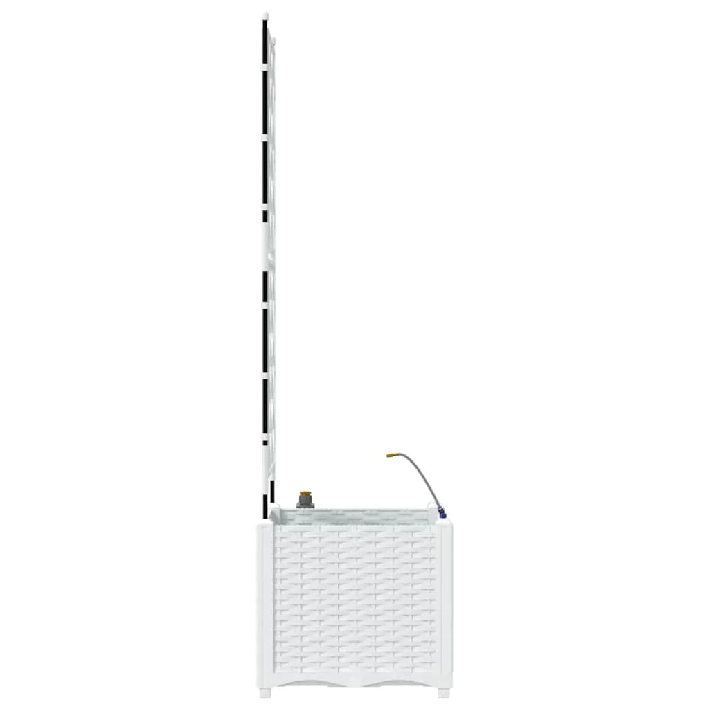 Fioriera da giardino con moderno sistema di irrigazione 40 x 40 x 142 cm acciaio bianco 02_0058612