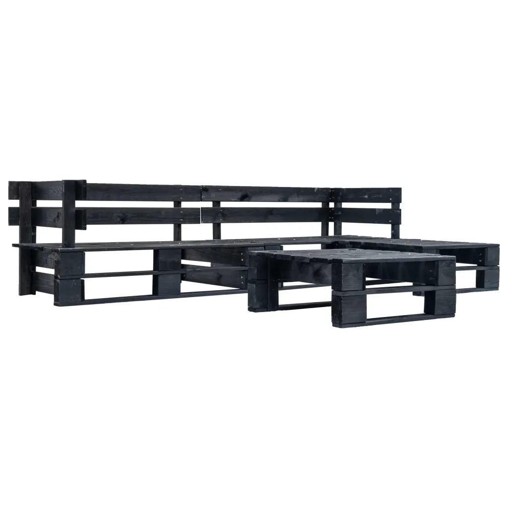 Set Divani da Giardino su Pallet 4 pz con Cuscini Grigi Legno 277426