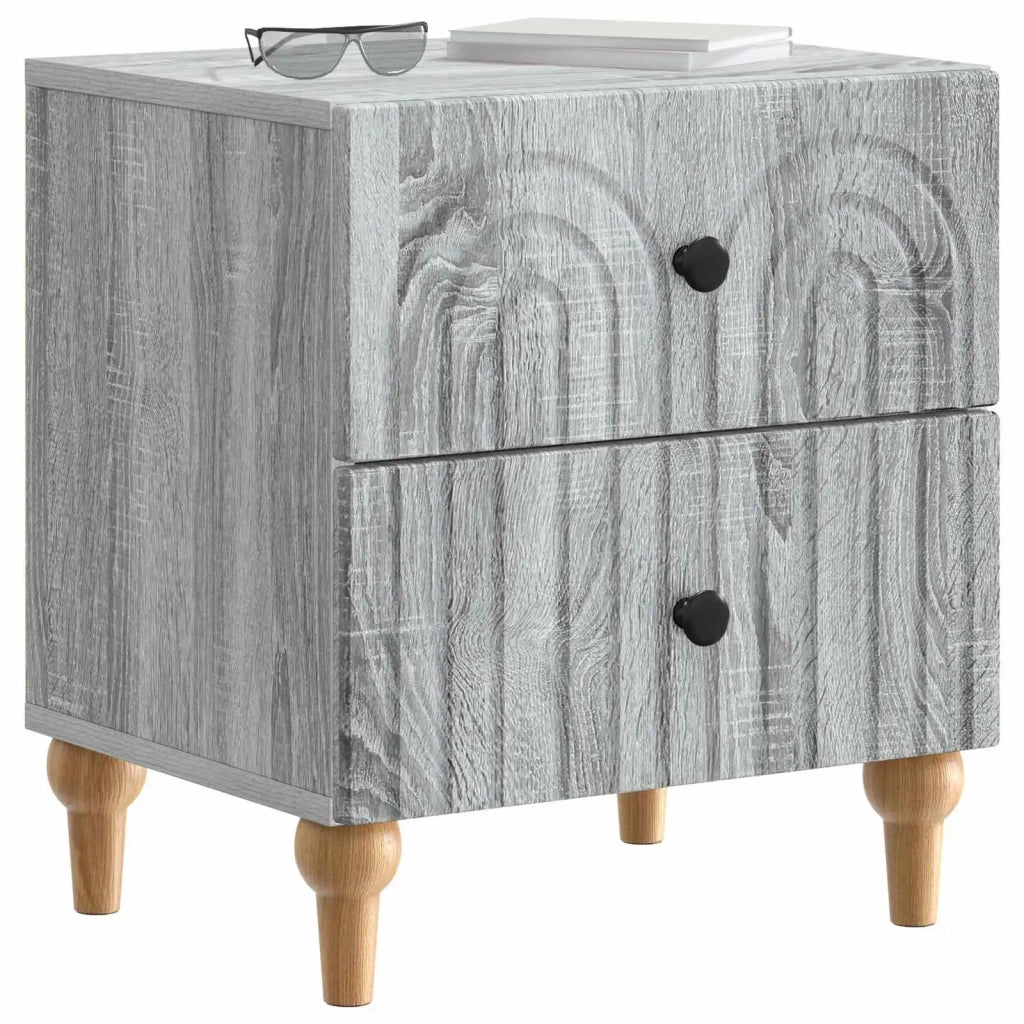 Set di 2 Comodini | Armadio da Notte | Mobiletto da notte Grigio Sonoma 43 x 34,5 x 48 cm