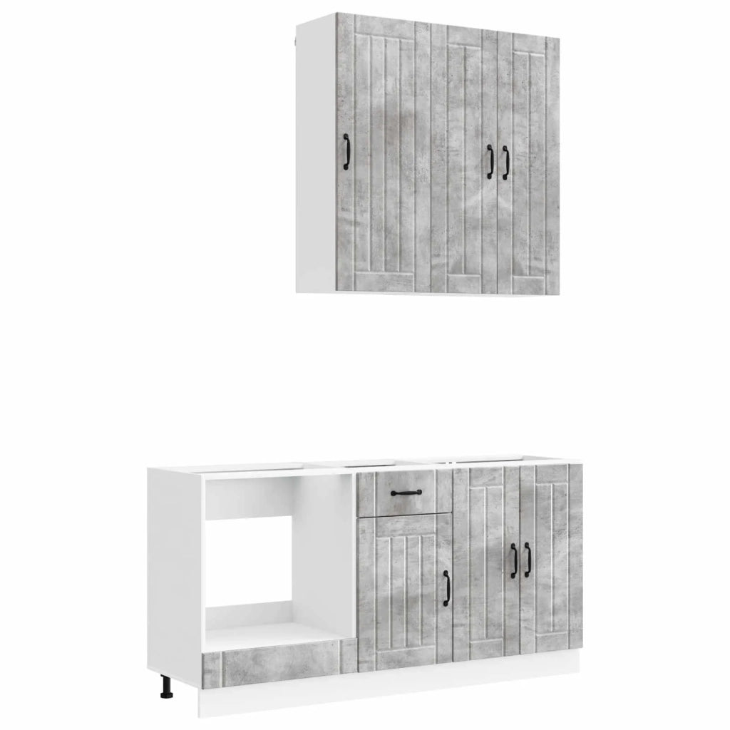Unità Cucina LUCCA 5 pcs Grigio Cemento Legno ingegnerizzato 3438268