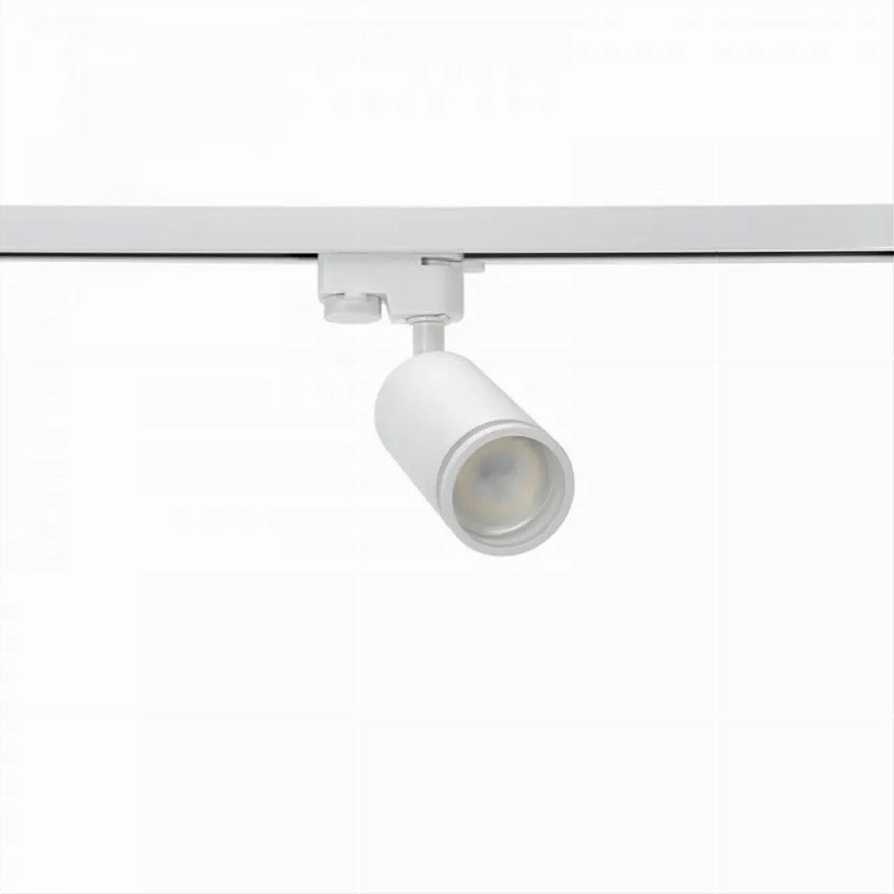 Trade Shop - Lampada Portafaretto Cilindrico Per Binario Monofase Orientabile Attacco Gu10 194c - Bianco
