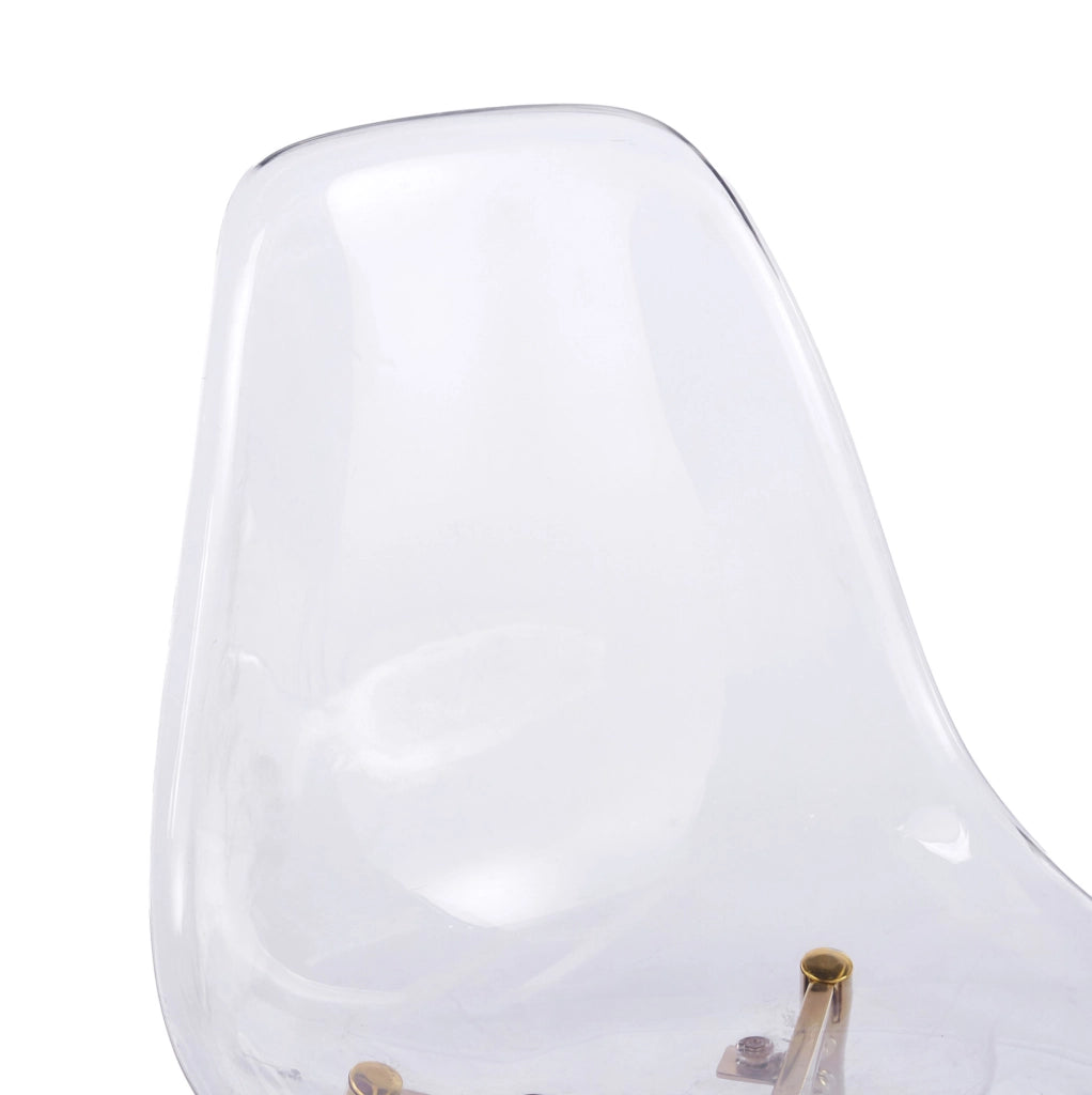 Sedia trasparente in ABS con gambe in metallo color oro