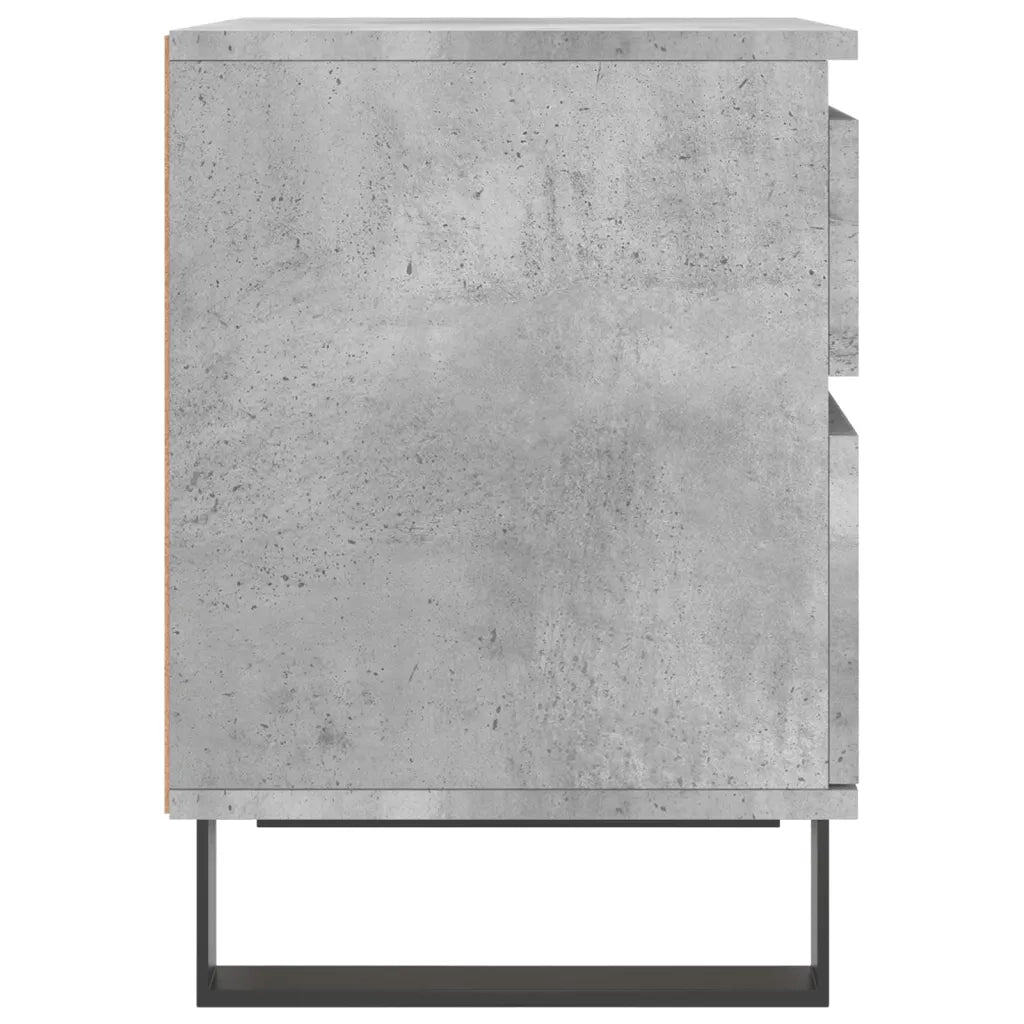 Comodini 2pz Grigio Cemento 40x35x50 cm in Legno Multistrato 830693