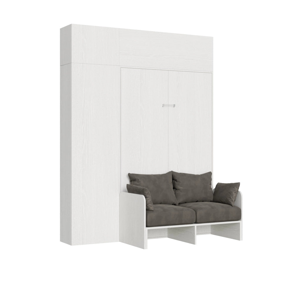 Letto 140 Sofà Kentaro Bianco Frassino con colonna - pensile vasistas - pensile sopra colonna