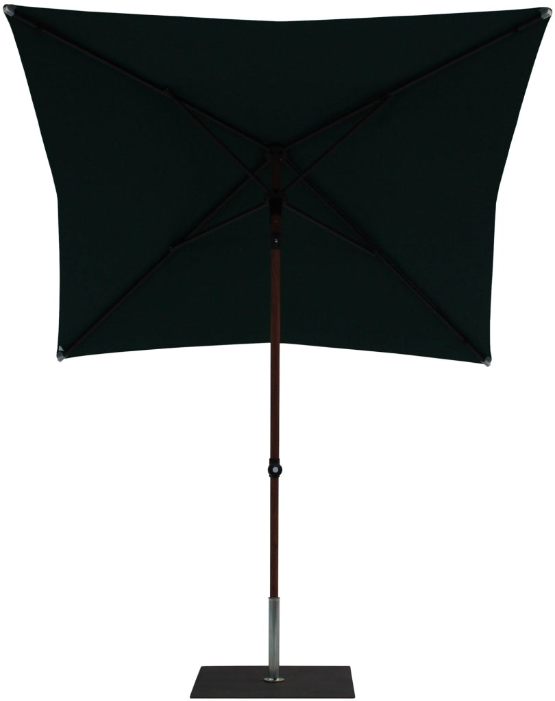 Ombrellone da Giardino 2x2 m Palo Ø38 mm in Alluminio Effetto Legno Tessuto Poliestere Trend Wood Verde