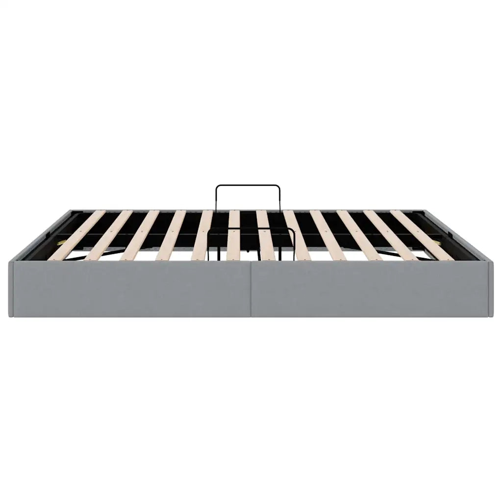 Letto con Contenitore Grigio Chiaro 193 x 203 cm Tessuto 3370060