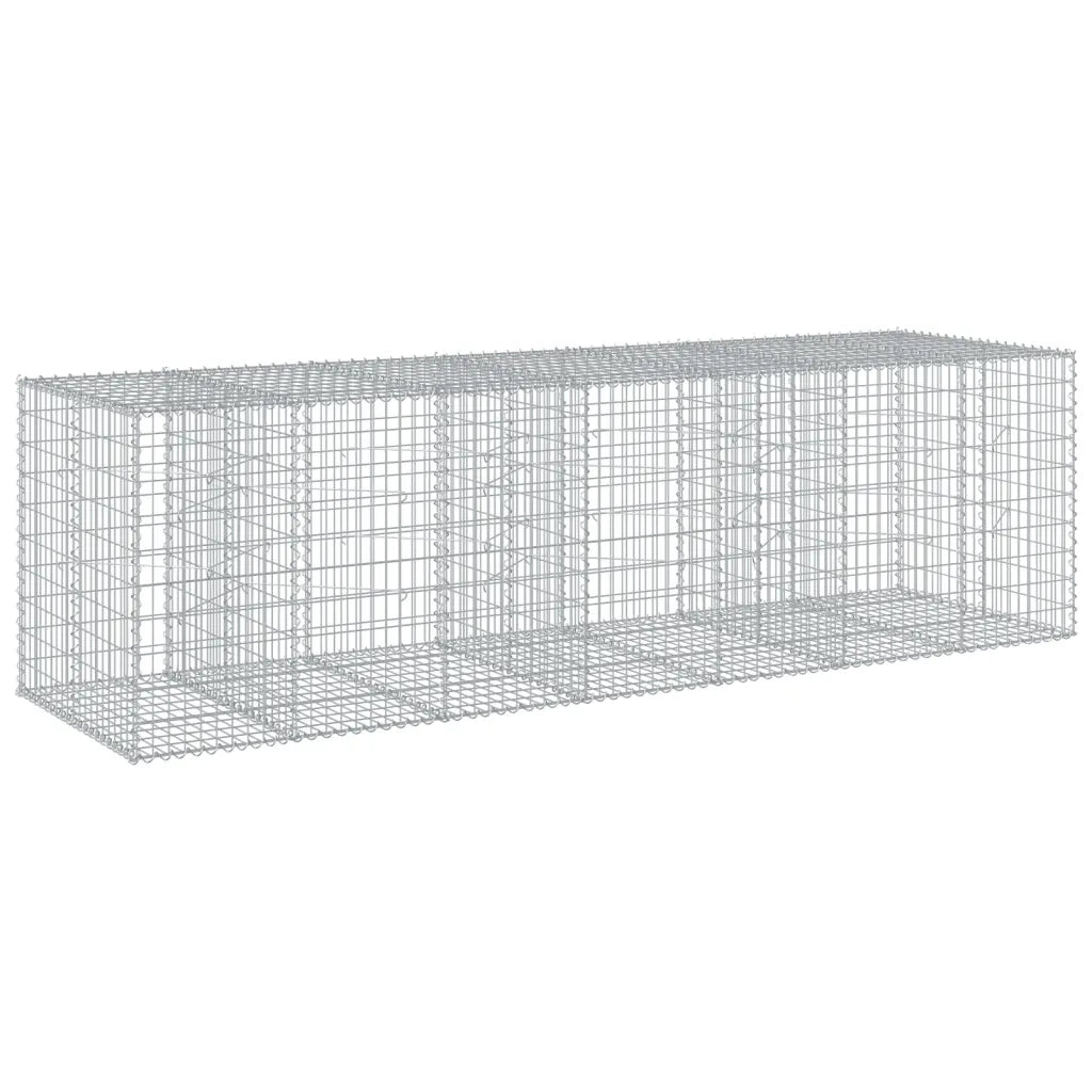 Cesto Gabbione con Copertura 350x100x100 cm in Ferro Zincato 3295195
