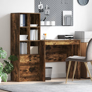 Scrivania con Storage  Rovere Affumicato Legno Ingegnerizzato