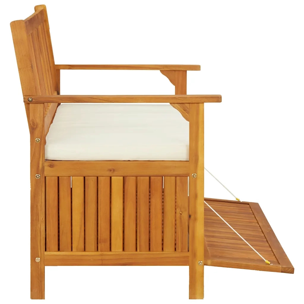 Cassapanca da Giardino in Legno Massello di Acacia 120x63x84 cm