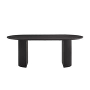 Tavolo da pranzo ovale VAGOS effetto legno marrone scuro lunghezza 200cm, ideale per una sala da pranzo accogliente