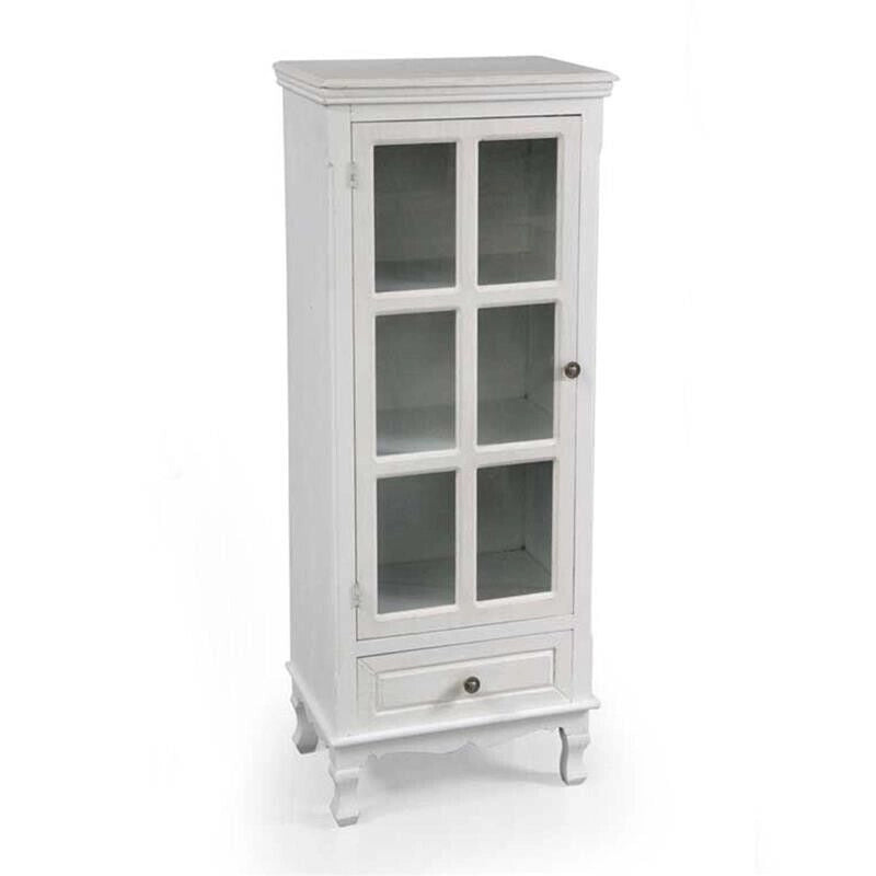 PERLA MOBILETTO A VETRINA 48 X 32 X H120 CM IN COLORE BIANCO