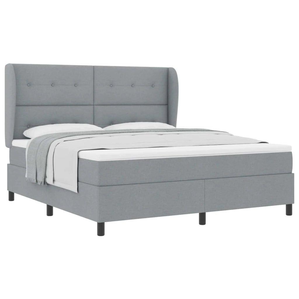 Letto a molle con materasso Grigio chiaro 180 x 200 cm Tessuto 3340578