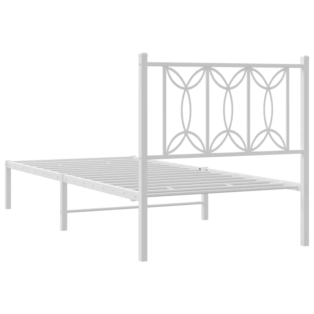 Giroletto senza Materasso con Testiera-Struttura Letto Metallo Bianco 75x190 cm 886402