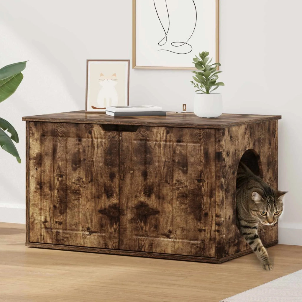 Casa per Gatti Rovere fumé 85 x 55 x 50,5 cm Legno multistrato