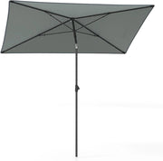 Ombrellone per Patio 213 X 140 cm, Ombrellone Rettangolare da Esterno con Inclinazione Regolabile, Borsa di Trasporto, Parasole Pieghevole per Veranda, Giardino, Piscina, Spiaggia (Grigio)