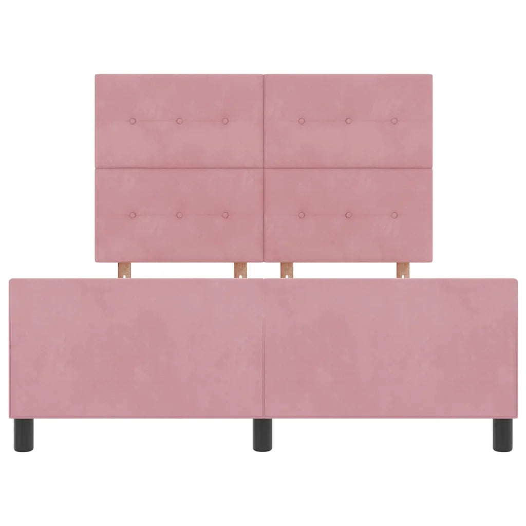 Letto a molle con testiera Rosa 160 x 200 cm Velluto