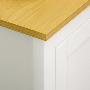 Credenza Mobile con 3 Porte e Piano in Legno Chiaro 120x40x70 cm Bianco