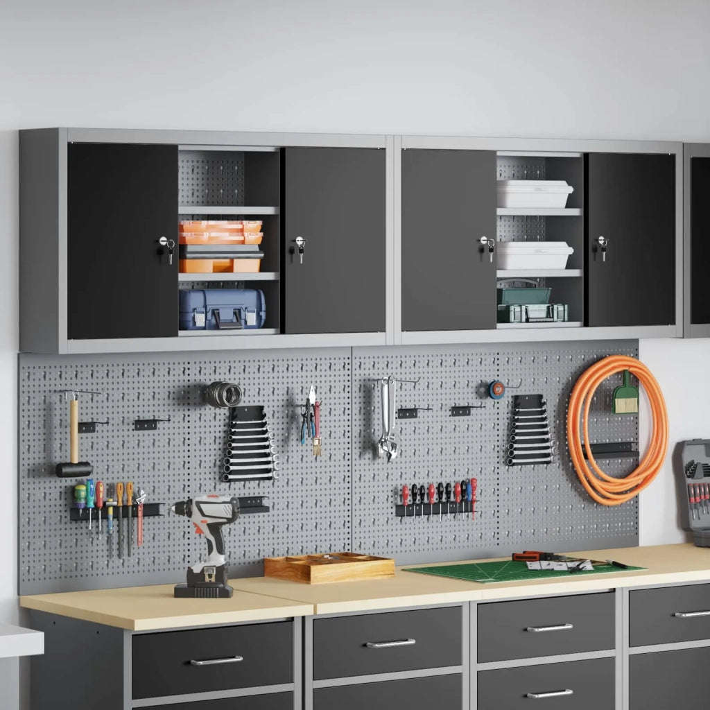 Set di armadi per attrezzi con lo scaffale 6 pcs Nero 3321408